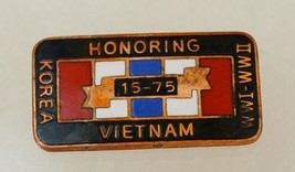 Vintage US Military Mini Metal Plaque Honoring 15-75 Veterans Vietnam Ko... - $12.86