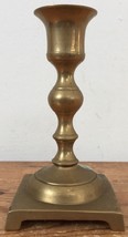 Vtg Antique Colonial Style Solid Brass Votive Taper Candlestick Candle Holder 4&quot; - £19.97 GBP