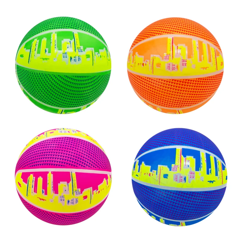 4 Colors For Rainbow Basketball 9 inch Children&#39;s Inflatable Toy Indoor And - £9.33 GBP