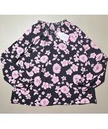 Social Standard By Sanctuary Women’s XL Tallie Peasant Top Black Pink Fl... - $17.82