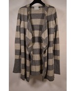 Michael Stars Womens Cardigan Hooded Wool Cashmere Striped Gray S - $67.91 CAD
