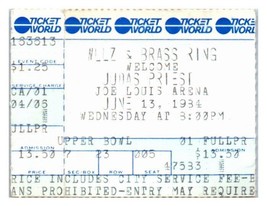 Judas Priest Concert Ticket Stub June 13 1984 Detroit Michigan - $34.64