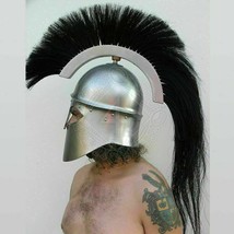 Medieval Greek Corinthian Helmet With Black Crest Plume high quality metal helm - £185.01 GBP