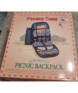 Picnic Time Picnic Backpack Safari Green W/Blue Green Tartan. Service Fo... - $101.77 CAD