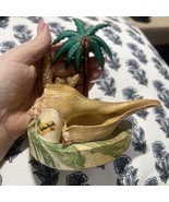 Vintage Seashell Ocean Souvenir Sculpture with Palm Tree Shells Coral ￼ ... - $18.00