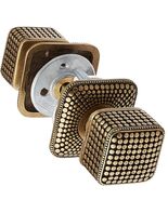 VICENZA - TIZIANO PASSAGE DOOR HANDLE SQUARE KNOB - ANTIQUE BRASS - HEAV... - $412.50