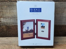 Burnes Of Boston Double Picture Frame 3.5&quot; x 5&quot; Classic Rosewood - NEW IN BOX - £18.98 GBP