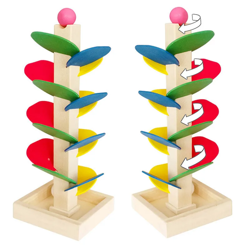 Montessori Baby Wooden Spelling Building Blocks Petal Tree Toy Colorful Ball - £10.58 GBP