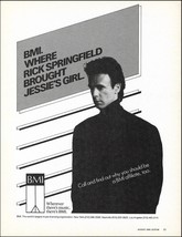 Rick Springfield 1985 Jessie&#39;s Girl advertisement 8 x 11 BMI b/w ad print - $4.23