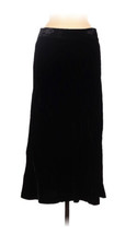 J Jill Skirt Black Crushed Velvet Panel Maxi 100% Rayon Zip Back Front 6... - $37.07