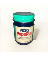 Vintage Vicks VapoRub Cobalt Blue Small 1.5oz PLASTIC JAR w/ Label Film ... - £6.28 GBP