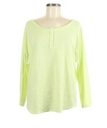 SOFT JOIE Womens T-Shirt Tee Green Striped 3/4 Sleeve Henley Shirt Top S... - £9.06 GBP