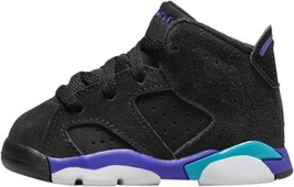 Jordan Toddlers 6 Retro Aqua Sneakers, Black/Bright Concord-aquatone Siz... - £83.36 GBP