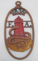 FIRE MARK FA: Fire Association of Philadelphia Hydrant Plaque- 1836 MARK... - £57.98 GBP