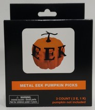 Happy Halloween Metal Eek Pumpkin Picks, 3 Count - $253.98 MXN