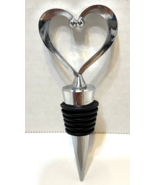 Fashioncraft Heart Deocrative Wine Bottle Stopper Topper Stainless 4.25 ... - £6.01 GBP