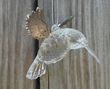 Silver Tree Clear Acrylic with Silver Wings Hummingbird Christmas Ornament - $8.46