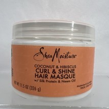 Shea Moisture Coconut &amp; Hibiscus Curl Shine Hair Masque Mask 11.5 oz - £7.04 GBP
