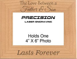 Love Between a Father and Son Lasts Forever Engraved Wood Picture Frame - £19.17 GBP+