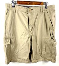 Wrangler Cargo Shorts Size 34 Mens Light Brown Pockets 100% Cotton Work Wear - £29.17 GBP