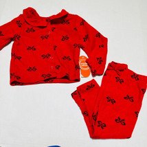 Baby Girl 24 Months Holiday Outfit Cardigan And Pants Red &amp; Black - $14.40