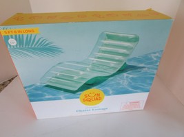 Inflatable Chaise Lounge for Pool Sun Squad 5&#39; Arched Seating Cup Holder New - £19.32 GBP