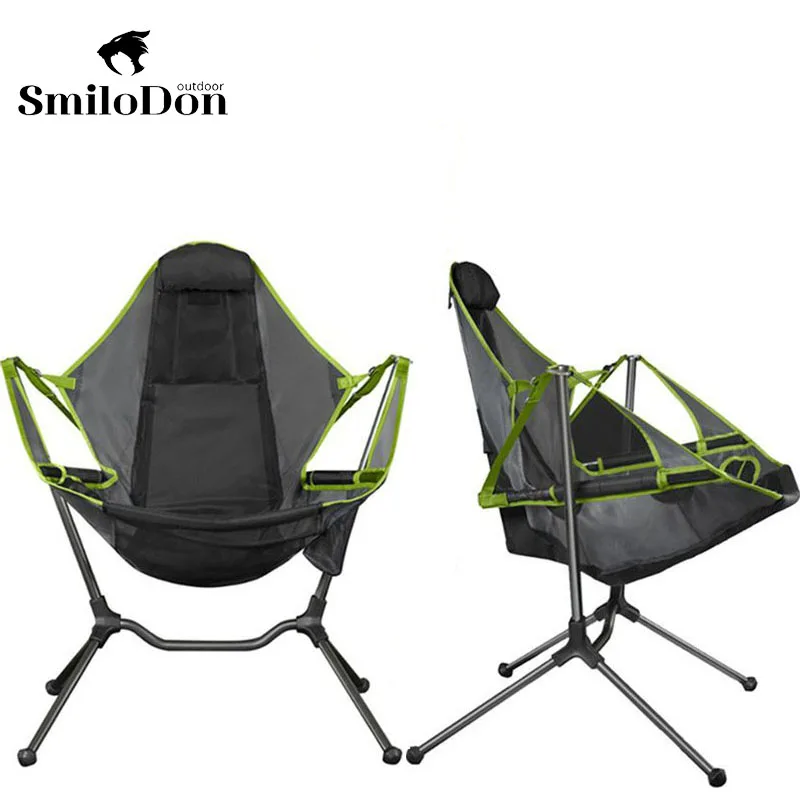 SmiloDon Rotating Camping Chair Portable Folding Chair Park Fishing Rocking - £35.24 GBP+