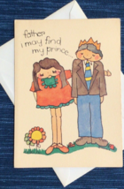 Vintage 1971 Unused Prince King Heart Daughter Father Love Card Flower B... - $12.55