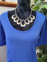 Avenue Womens Blue Polyester Round Neck Half Sleeve Knee Length Dress Size 26/28 - £47.96 GBP