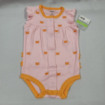Baby Girl Outfit Carters Pink Orange Crab Ruffle Cap Sleeves Ruffly Bum 0-3 NEW - $6.93