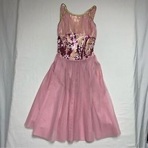 Pink Dance Costume Lyrical Contemporary Ballerina Tutu Sequin Halloween Girl’s - £50.33 GBP