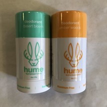 Hume Vegan Aluminum-Free Plant Powered Deodorant Amber Woods &amp; Desert Bloom 2-pk - £14.23 GBP