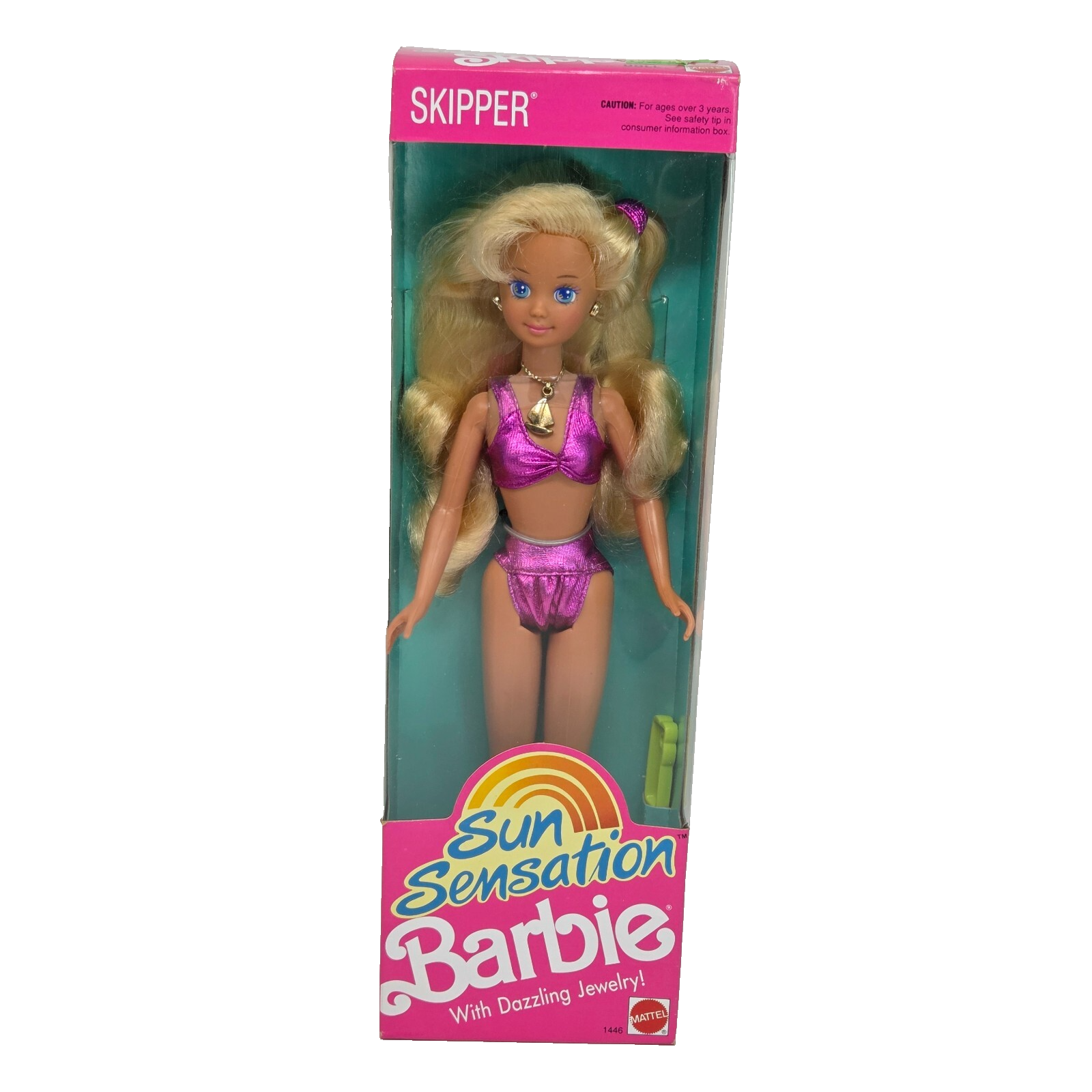VINTAGE 1991 SUN SENSATION SKIPPER BARBIE DOLL # 1446 NEW IN BOX MATTEL ... - $38.00
