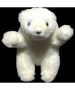 Vintage Small White Polar Bear Teddy Plush Stuffed Animal 8&quot; Tall - £11.37 GBP