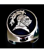 Sterling silver men&#39;s ring Medieval Knight Armored Tournament Soldier wi... - $149.41 CAD