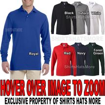 Mens Long Sleeve Polo Jerzees Poly/Cotton With Spotshield S, M, L, Xl, 2XL New - £12.84 GBP+