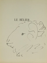 &quot; Le Belier &quot; Par Pablo Picasso Lithographie De Buffon Livre 14 3/10.2cmx27.9cm - £146.58 GBP