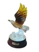 Eagle Sculpture Bradford Exchange Majestic Figurine Glass Soaring Grace LIGHT UP - $168.25