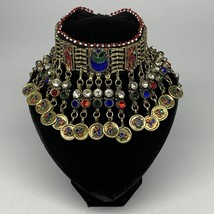 295g, 12&quot;x4.5&quot;Kuchi Choker Necklace Multi-Color Tribal Gypsy Bohemian,B14110 - £37.92 GBP