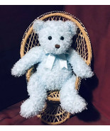 Ty Bean Bag Curly Fur Blue Bear Plush Toy (2004) - £34.93 GBP
