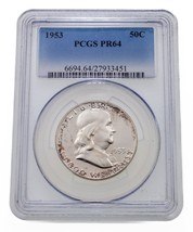 1953 50C Franklin Demi Dollar Preuve Classé Par PCGS Comme PR64 - $2,927.64 MXN