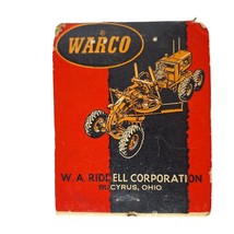 Vintage Matchbook Warco W A Riddell Corporation Bucyrus Ohio Advertising - $24.26