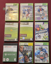 Lot of 9 XBox 360 Video Games Madden Soccer  Tennis Football Skate - £9.52 GBP
