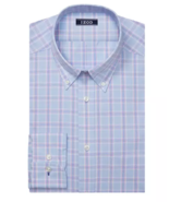 IZOD Men Big and Tall Stretch 2XL 18.5 Plaid Button Long Sleeve Shirt Pu... - $21.64 CAD