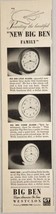 1949 Print Ad Westclox Big Ben &amp; Baby Ben Alarm Clocks General Time Corp - £10.95 GBP