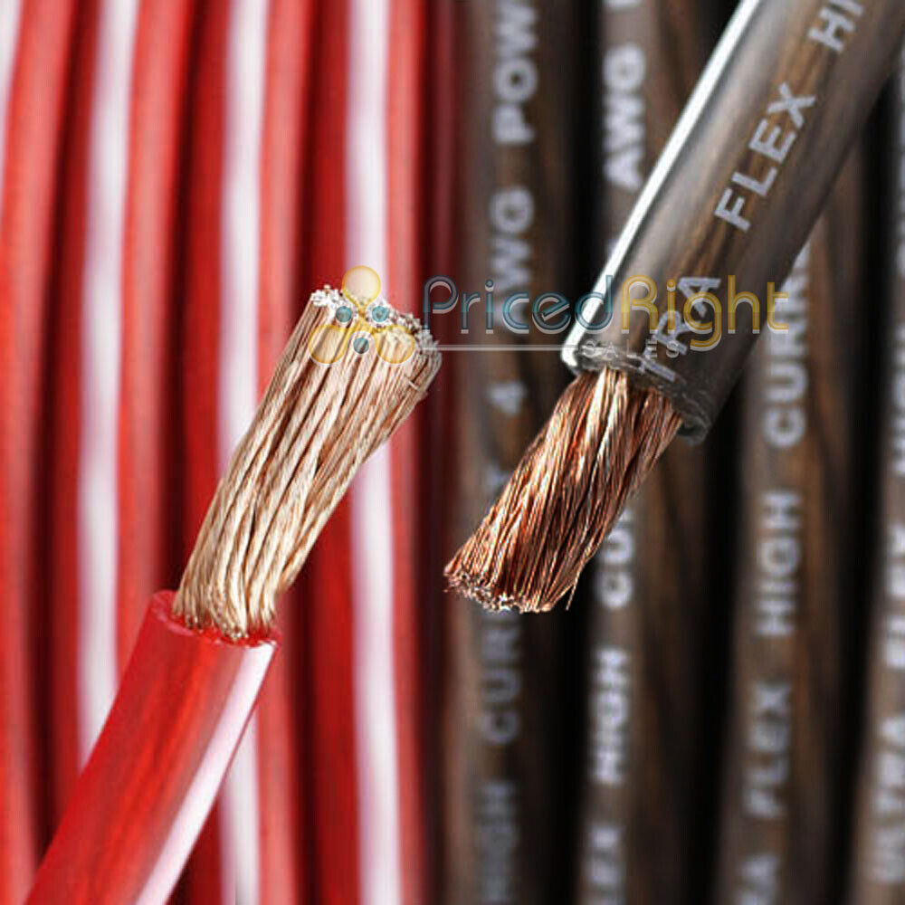 Primary image for 40 FT 4 Gauge Power Cable 20 Ft Red 20 Ft Black Ground Ultra Flex CCA Wire PW4GA