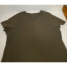 Sonoma Woman Olive Green V-Neck Short Sleeve T-Shirt Womens 2X - $14.99