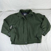 Vintage Woolrich Wool Bomber Jacket Coat Womens Medium Green Made in USA Look! - £65.46 GBP