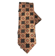 Prime Time Men&#39;s Tie &amp; Hanky Set Brown Orange Beige Plaid &amp; Checks Pattern 3.5&quot; - £16.07 GBP