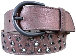 Donald Pliner Belt Shrimp Distress Leather Embellished Metal Studs New NWT $225 - $90.00